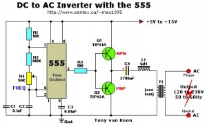  to 220VAC Inverter with 555 Timer - Inverter Circuit and Products